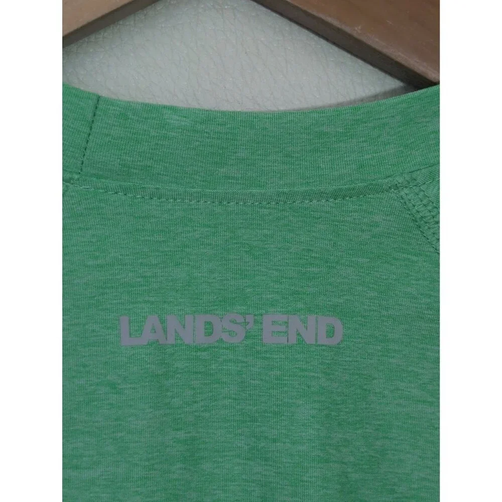 Lands End Rash Guard Men‎ S Green Blue Long Sleeve Sun Swim Shirt Beach Pool
